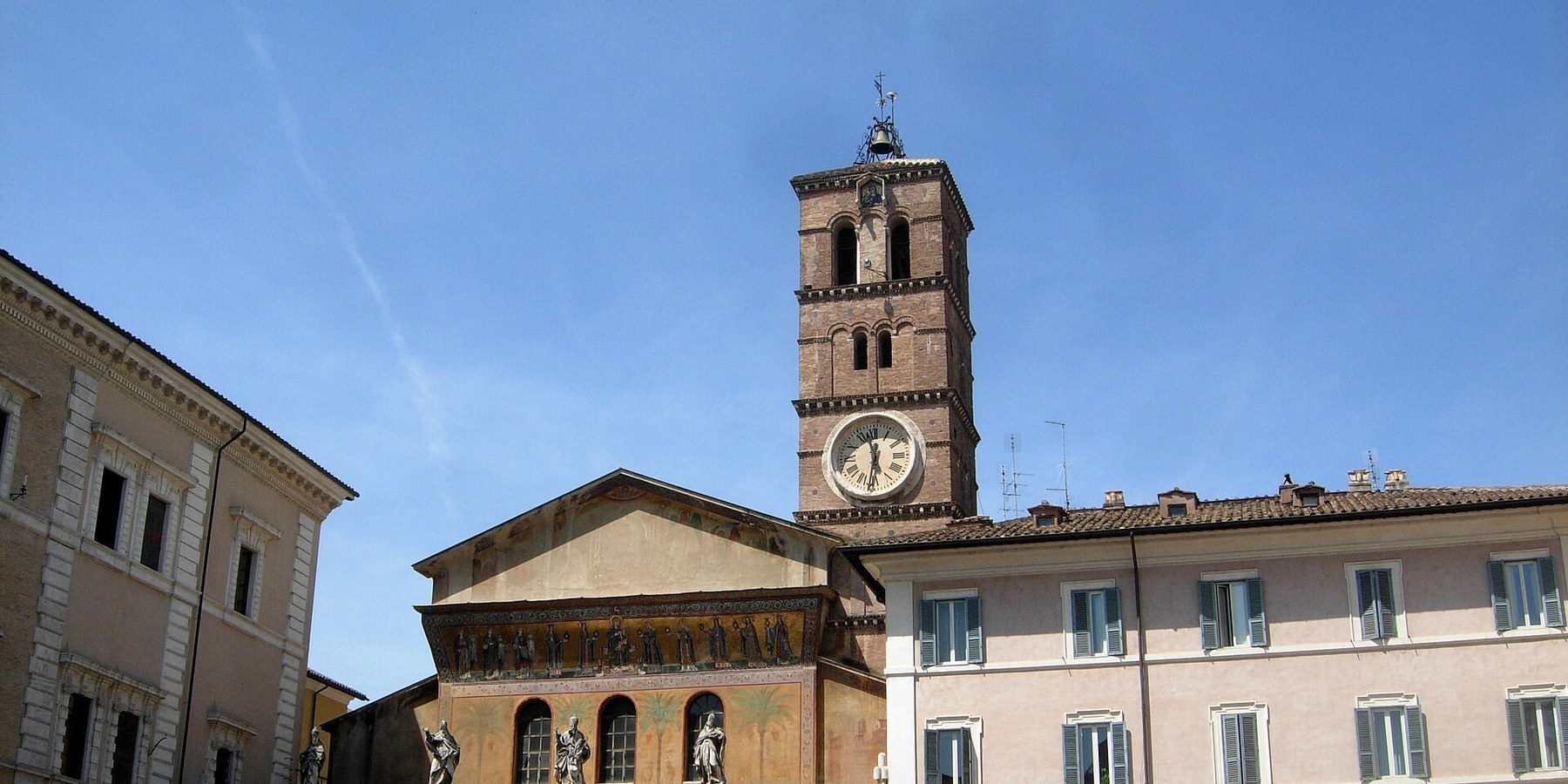 Rome street and church facade